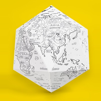 Mapa proyecto globo terraqueo-tridimensinal mapa 75 x 45 cm