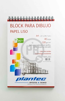 Block Plantec db/esp A4 x 40 hs liso 120 gramos para dibujo
