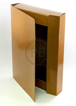 Caja de archivo s/preshpan plastificada marron 2,5cms