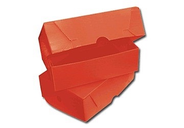 Caja de archivo plástica oficio roja tapa volcada Nº 12