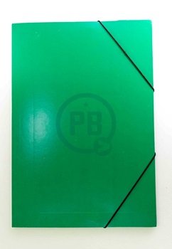 Carpeta plastificada oficio 3 solapas con elástico verde