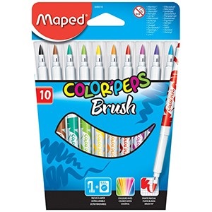 Marcador Maped Brush color´peps punta pincel x 10 unidades