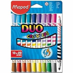 Marcador Maped duo color´peps x 10 un= 20 colores