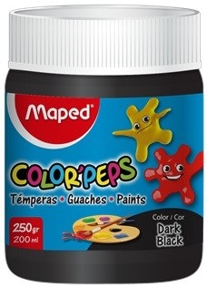 Tempera Maped color peps x 250 gramos negro oscuro