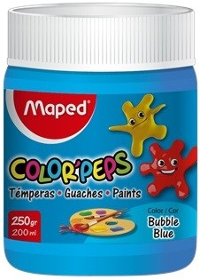 Tempera Maped color peps x 250 gramos celeste burbuja