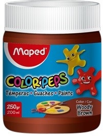 Tempera Maped color peps x 250 gramos marron madera