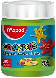 Tempera Maped color peps x 250 gramos verde manzana