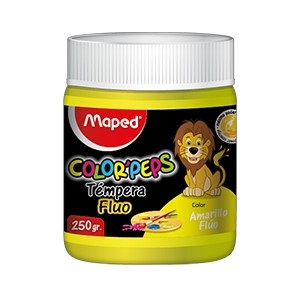 Tempera Maped color peps x 250 gramos amarillo fluo