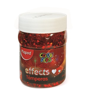 Tempera Maped color peps effect x 200 gramos rojo corazones