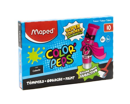 Tempera Maped color peps x 10 celeste burbuja