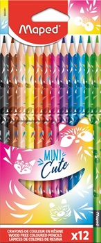 Lapices de colores Maped mini Cute x 12 largos