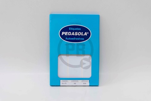 Etiqueta Pegasola 3030 caja x 180