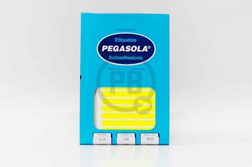 Etiqueta Pegasola fluo 8 x 15 mm amarillo