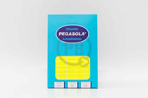 Etiqueta Pegasola fluo 8 x 20 mm amarillo