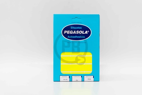 Etiqueta Pegasola fluo 19 x 38 mm amarillo