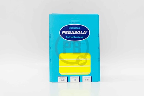 Etiqueta Pegasola fluo 16 x 22 mm amarillo