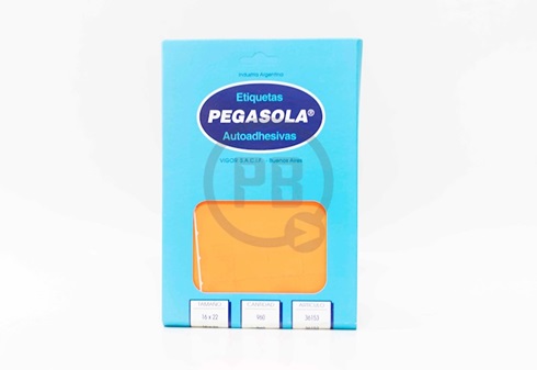 Etiqueta Pegasola fluo 16 x 22 mm naranja