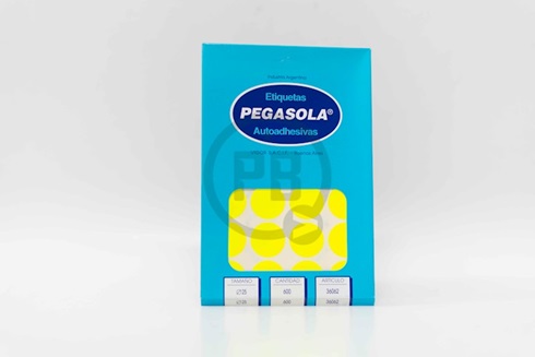 Etiqueta Pegasola fluo redonda 25 mm amarillo
