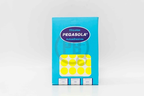 Etiqueta Pegasola fluo redonda 20 mm amarilla