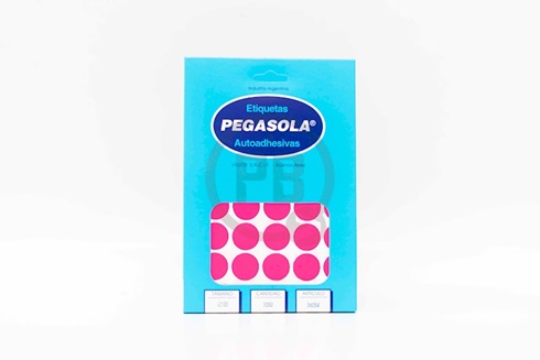 Etiqueta Pegasola fluo redonda 20 mm magenta