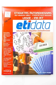 Etidata 8704 laser+ink-jet carta 25,4 x 54 mm 4b 1100 unidades