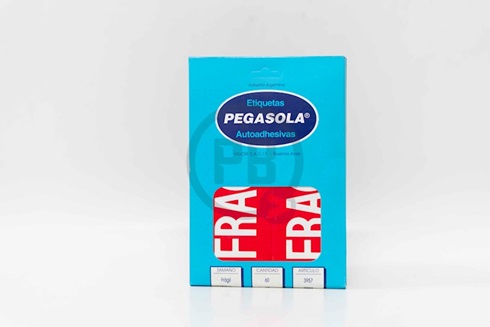 Etiqueta Pegasola fragil caja x 60