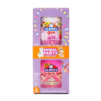 Elmers gue Slime pre-hecho kit x2 animal party (aroma)