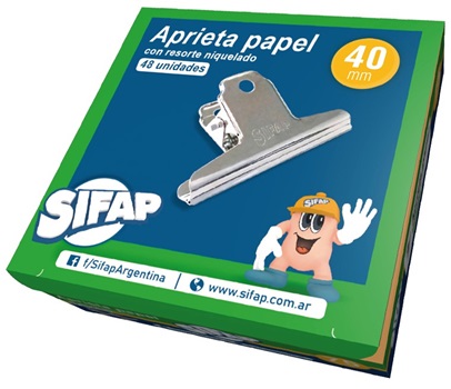 Aprieta papel niquelado Sifap 40 mm c/u