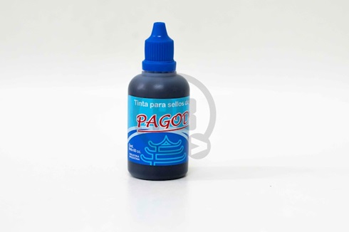 Tinta sello goma Pagoda azul 60 cc