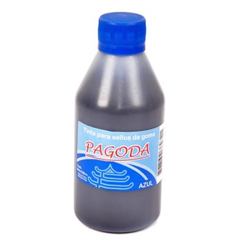 Tinta sello goma Pagoda azul 250 cc