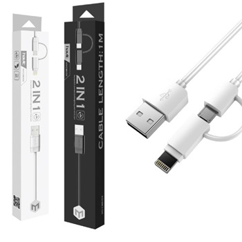 Cable usb/micro usb + lightning 2 en 1 Havit cb610 (p/apple y android)