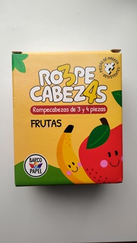 Puzzle Barco de papel x4 de 3 y 4 piezas frutas