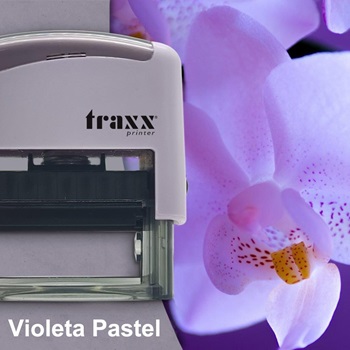 Sello automático Traxx 14 x 38 mm violeta Pastel