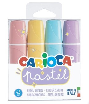 Resaltador Carioca Pastel caja x 4