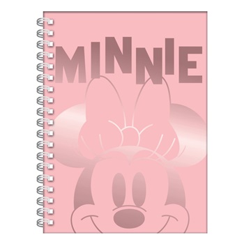 Cuaderno 16 x 21 tapa dura 80 hs espiral rayado Minnie