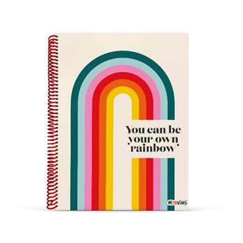 Cuaderno 29,7 Mooving tapa semirígida d 80 hojas cuadriculado rainbow