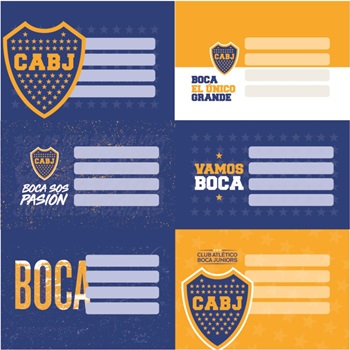 Etiquetas autoadhesivas Boca Juniors x 12 unidades