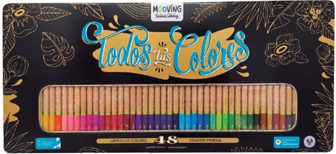 Lapices de colores Mooving coloring x 48 en lata