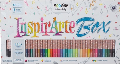 Lapices de colores Mooving coloring x 40 inspirate box