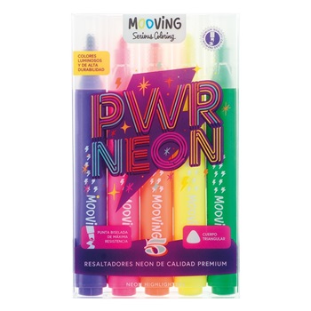 Resaltador Mooving coloring x 5 neon