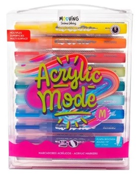 Marcadores Mooving coloring acrilicos x20
