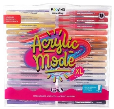 Marcadores Mooving coloring acrilicos x60