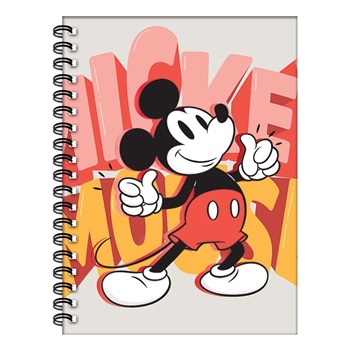 Cuaderno 16 x 21 tapa dura 80 hojas rayado espiral Mickey