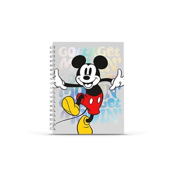 Cuaderno 16 x 21 Mooving tapa dura 80 hojas rayado espiral Mickey