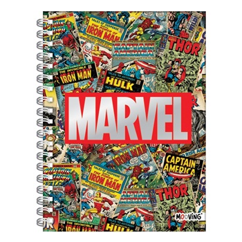 Cuaderno 16 x 21 tapa dura 80 hs espiral rayado Marvel