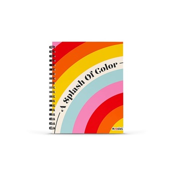 Cuaderno 16 x 21 Mooving tapa dura 80 hojas rayado espiral rainbow