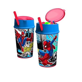 Vaso plástico con porta cereal Spiderman ARTha051