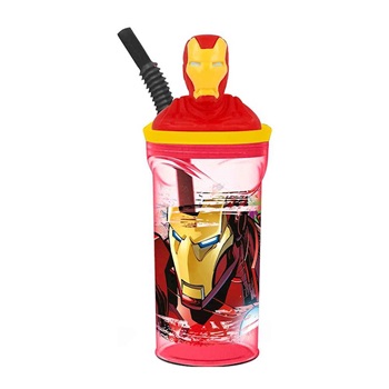 Vaso plástico con figura Iron Man ARTsp464