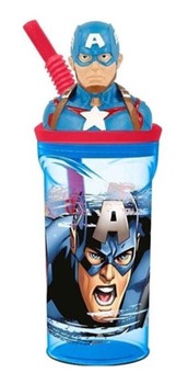 Vaso con figura y sorbete Capitán América ART sp816/467