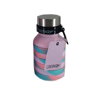 Botella de silicona Cresko 550 ml rosa y celeste ARTck727